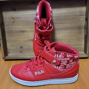 Fila Red Mens High Tops Sneakers Sz 7.5